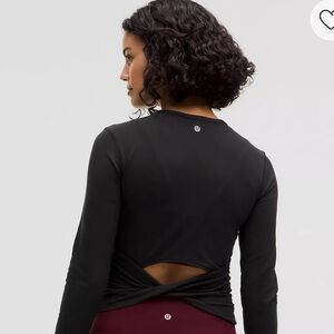 Lululemon All It Takes Back-Twist Ribbed Long-Sleeve Shirt  black